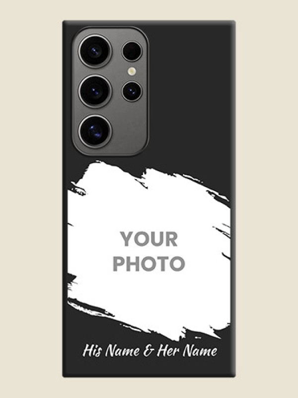 Custom Grunge Brush Strokes - Photo on Space Black Soft Matte Back Cover - Galaxy S24 Ultra 5G - alternate view