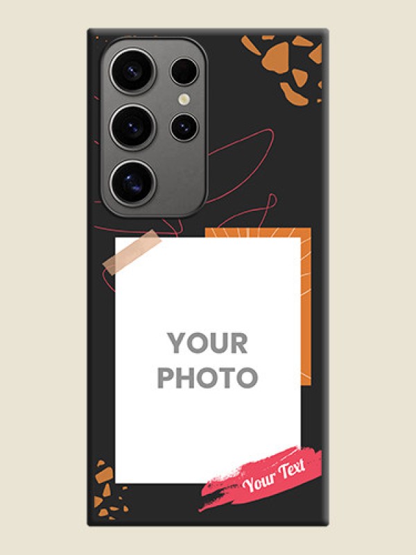 Custom Orange Photo Frame on Space Black Custom Soft Matte Phone Back Cover - Galaxy S24 Ultra 5G - alternate view
