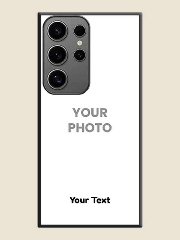 Custom Full Single Pic Upload With Text On Space Black Personalized Soft Matte Phone Covers - Galaxy S24 Ultra 5G - alternate view