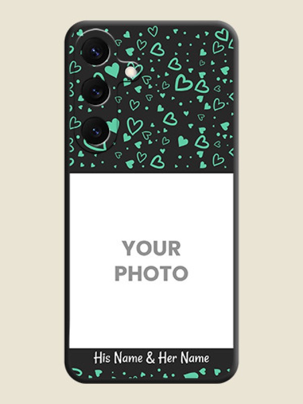 Custom Sea Green Indefinite Love Pattern on Photo On Space Black Custom Soft Matte Mobile Back Cover - Galaxy S25 5G - alternate view