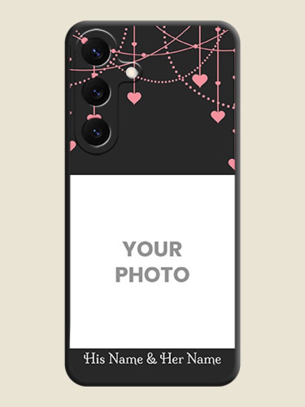 Custom Pink Love Hangings with Text On Space Black Custom Soft Matte Mobile Back Cover - Galaxy S25 5G - alternate view
