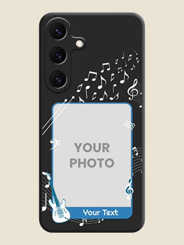 Custom Musical Theme Design with Text on Photo On Space Black Custom Soft Matte Mobile Back Cover - Galaxy S25 5G - alternate view