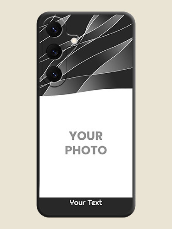 Custom Mixed Wave Lines on Photo On Space Black Custom Soft Matte Mobile Back Cover - Galaxy S25 5G - alternate view