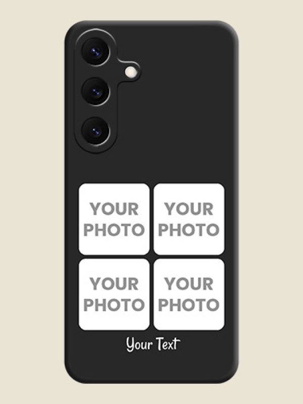 Custom Floral Art with 6 Image Holder on Photo On Space Black Custom Soft Matte Mobile Back Cover - Galaxy S25 5G - alternate view
