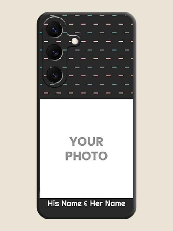 Custom Line Pattern Design with Text On Space Black Custom Soft Matte Mobile Back Cover - Galaxy S25 5G - alternate view