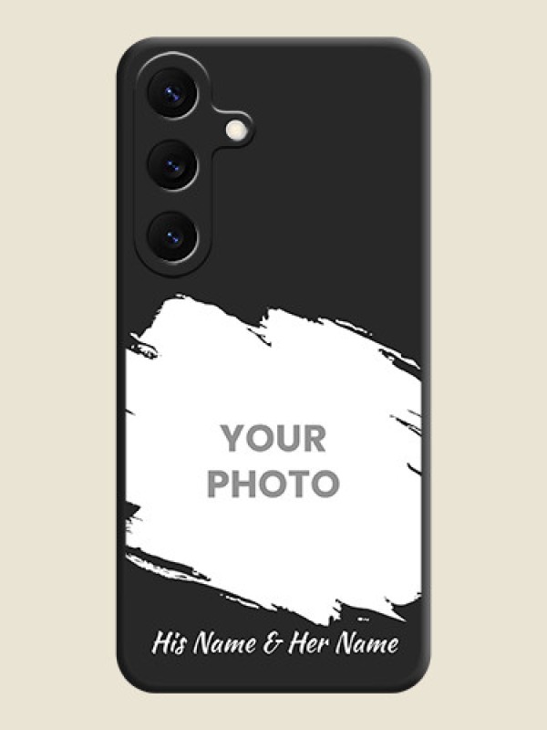 Custom Grunge Brush Strokes on Photo On Space Black Custom Soft Matte Mobile Back Cover - Galaxy S25 5G - alternate view