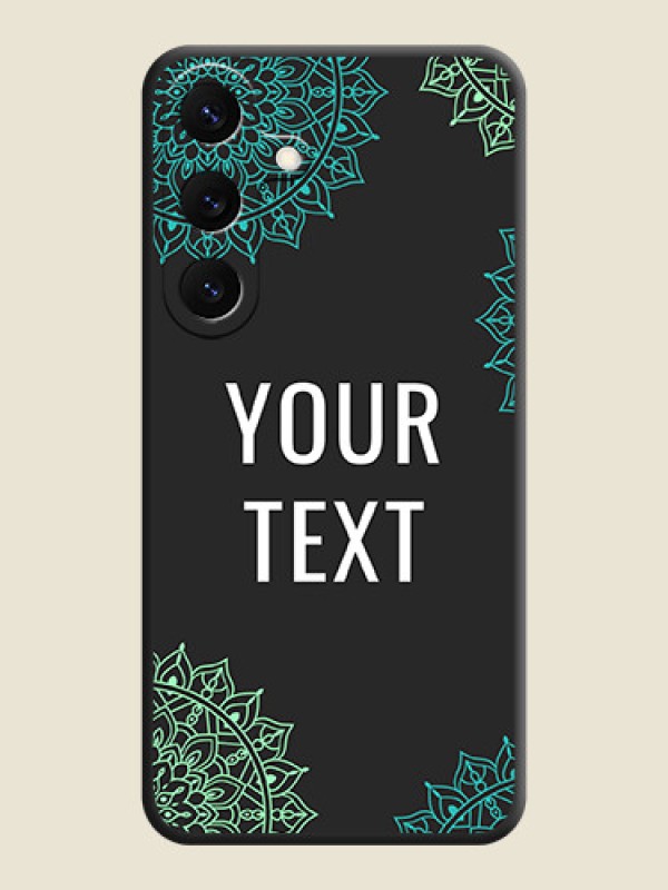 Custom Your Name with Floral Design On Space Black Custom Soft Matte Mobile Back Cover - Galaxy S25 5G - alternate view