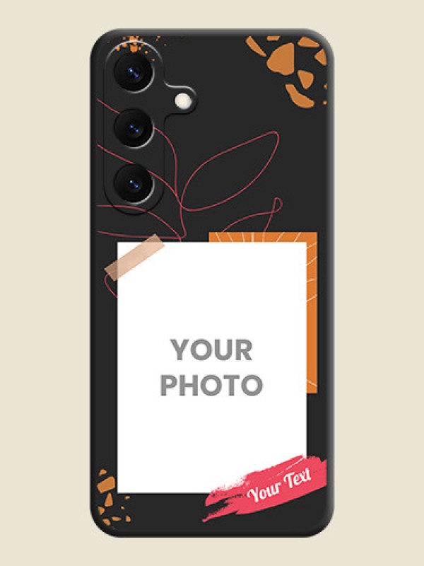 Custom Orange Photo Frame On Space Black Custom Soft Matte Mobile Back Cover - Galaxy S25 5G - alternate view