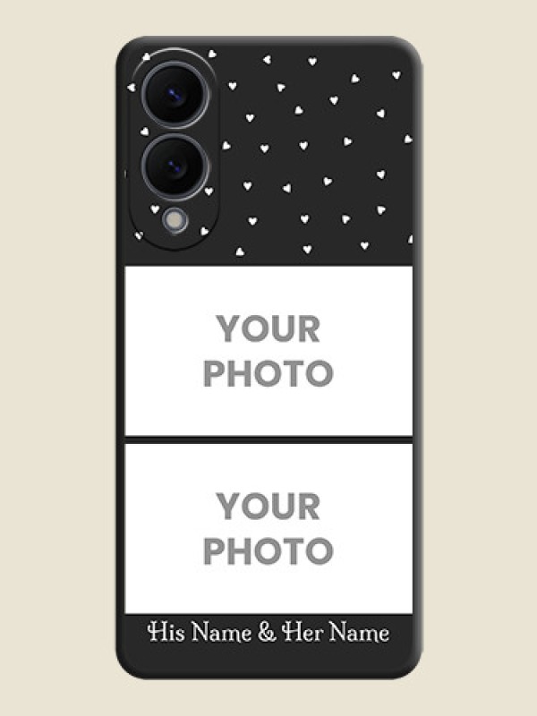 Custom Miniature Love Symbols with Name On Space Black Custom Soft Matte Mobile Back Cover - Samsung Galaxy S25 Edge 5G - alternate view