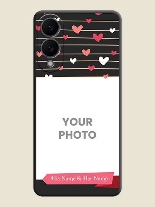 Custom Love Pattern with Name on Pink Ribbon on Photo On Space Black Custom Soft Matte Mobile Back Cover - Samsung Galaxy S25 Edge 5G - alternate view