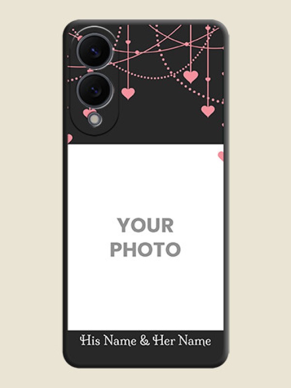 Custom Pink Love Hangings with Text On Space Black Custom Soft Matte Mobile Back Cover - Samsung Galaxy S25 Edge 5G - alternate view