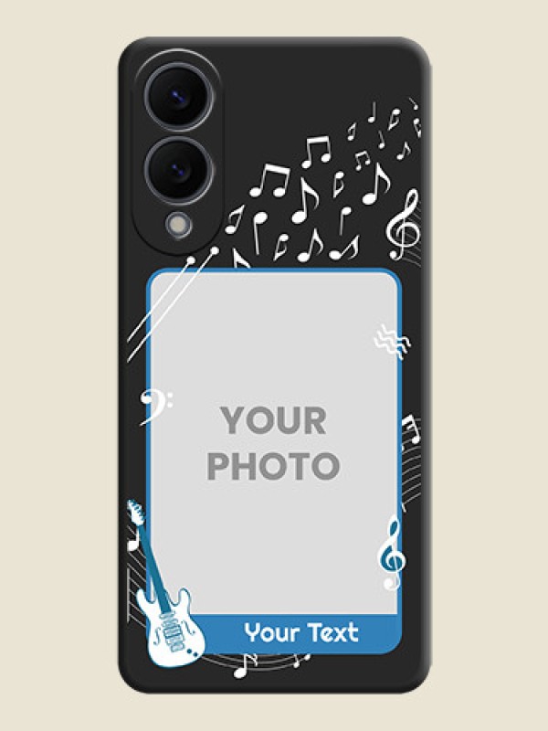 Custom Musical Theme Design with Text on Photo On Space Black Custom Soft Matte Mobile Back Cover - Samsung Galaxy S25 Edge 5G - alternate view