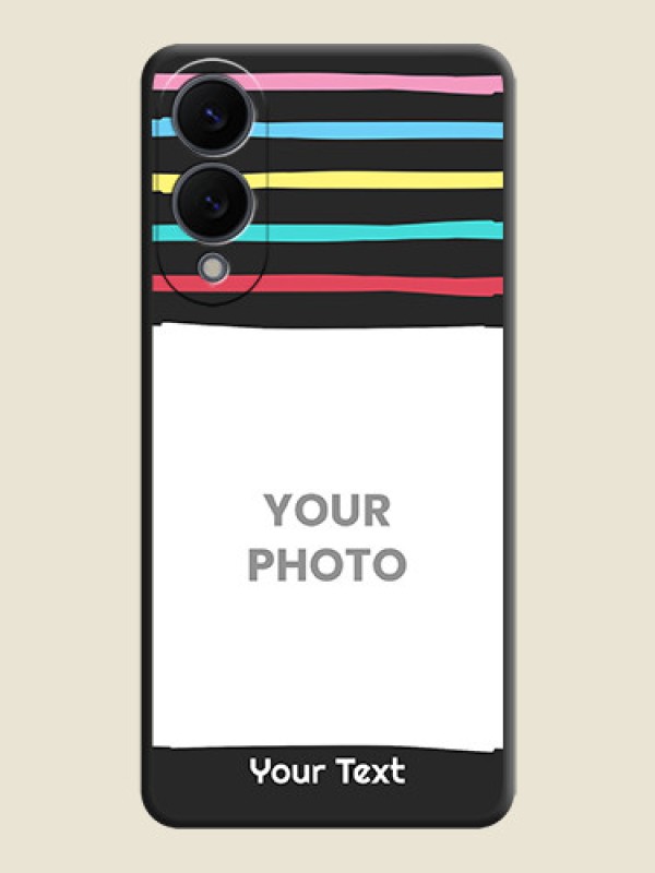 Custom Multicolor Lines with Image On Space Black Custom Soft Matte Mobile Back Cover - Samsung Galaxy S25 Edge 5G - alternate view