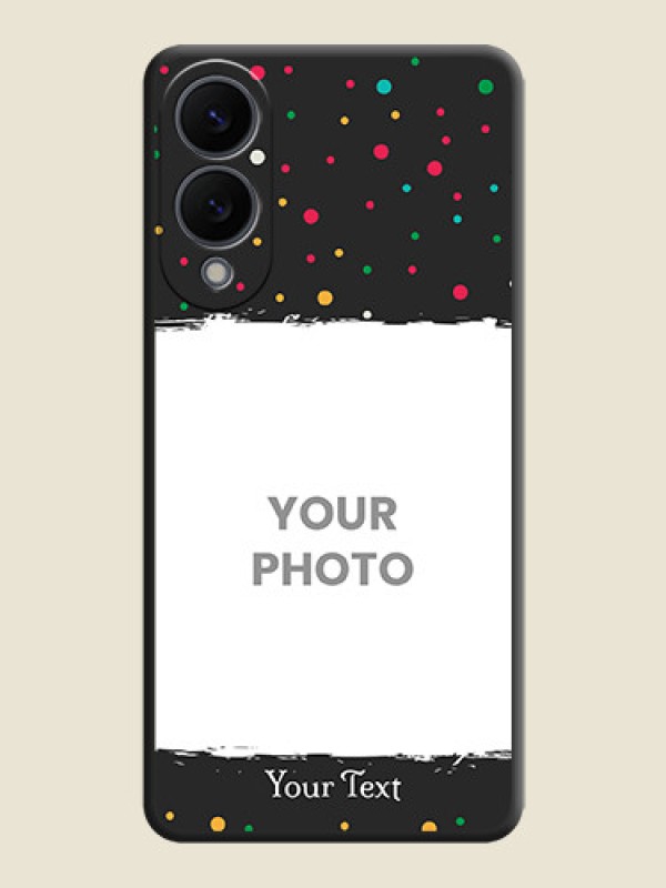 Custom Multicolor Dotted Pattern with Text On Space Black Custom Soft Matte Mobile Back Cover - Samsung Galaxy S25 Edge 5G - alternate view