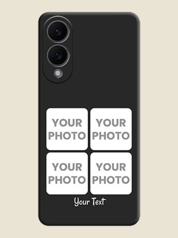 Custom Floral Art with 6 Image Holder on Photo On Space Black Custom Soft Matte Mobile Back Cover - Samsung Galaxy S25 Edge 5G - alternate view