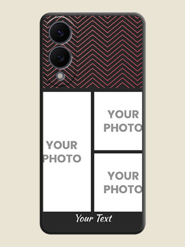 Custom Wave Pattern with 3 Image Holder On Space Black Custom Soft Matte Mobile Back Cover - Samsung Galaxy S25 Edge 5G - alternate view