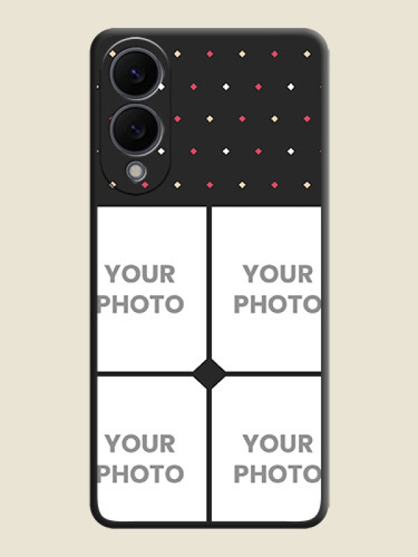 Custom Multicolor Dotted Pattern with 4 Image Holder On Space Black Custom Soft Matte Mobile Back Cover - Samsung Galaxy S25 Edge 5G - alternate view
