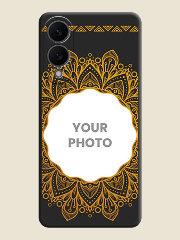 Custom Round Image with Floral Design On Space Black Custom Soft Matte Mobile Back Cover - Samsung Galaxy S25 Edge 5G - alternate view