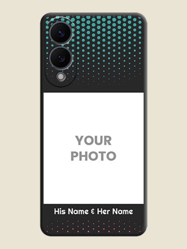 Custom Faded Dots with Grunge Photo Frame and Text On Space Black Custom Soft Matte Mobile Back Cover - Samsung Galaxy S25 Edge 5G - alternate view