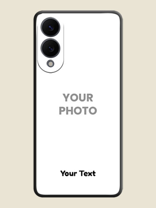 Custom Full Single Pic Upload With Text On Space Black Custom Soft Matte Mobile Back Cover - Samsung Galaxy S25 Edge 5G - alternate view