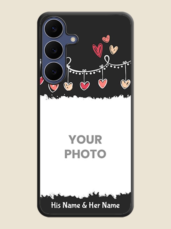Custom Pink Love Hangings with Name On Space Black Custom Soft Matte Mobile Back Cover - Samsung Galaxy S25 FE 5G - alternate view