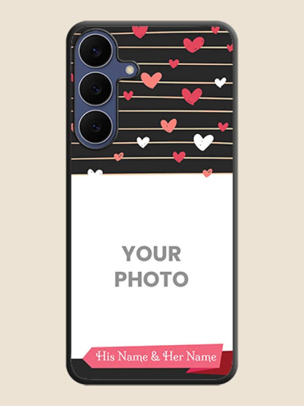 Custom Love Pattern with Name on Pink Ribbon on Photo On Space Black Custom Soft Matte Mobile Back Cover - Samsung Galaxy S25 FE 5G - alternate view