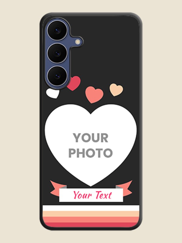 Custom Love Shaped Photo with Colorful Stripes On Space Black Custom Soft Matte Mobile Back Cover - Samsung Galaxy S25 FE 5G - alternate view