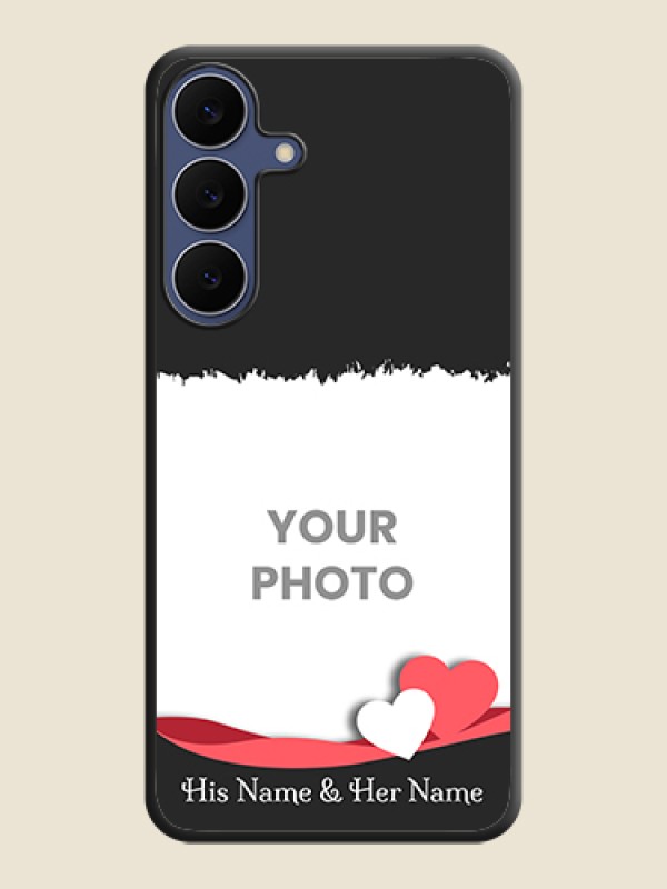 Custom Pin Color Love Shaped Ribbon Design with Text On Space Black Custom Soft Matte Mobile Back Cover - Samsung Galaxy S25 FE 5G - alternate view