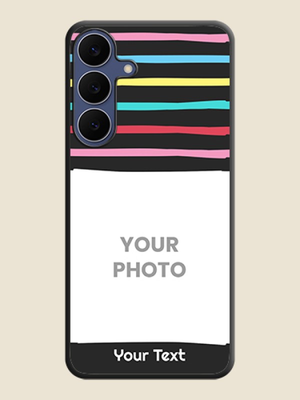 Custom Multicolor Lines with Image On Space Black Custom Soft Matte Mobile Back Cover - Samsung Galaxy S25 FE 5G - alternate view