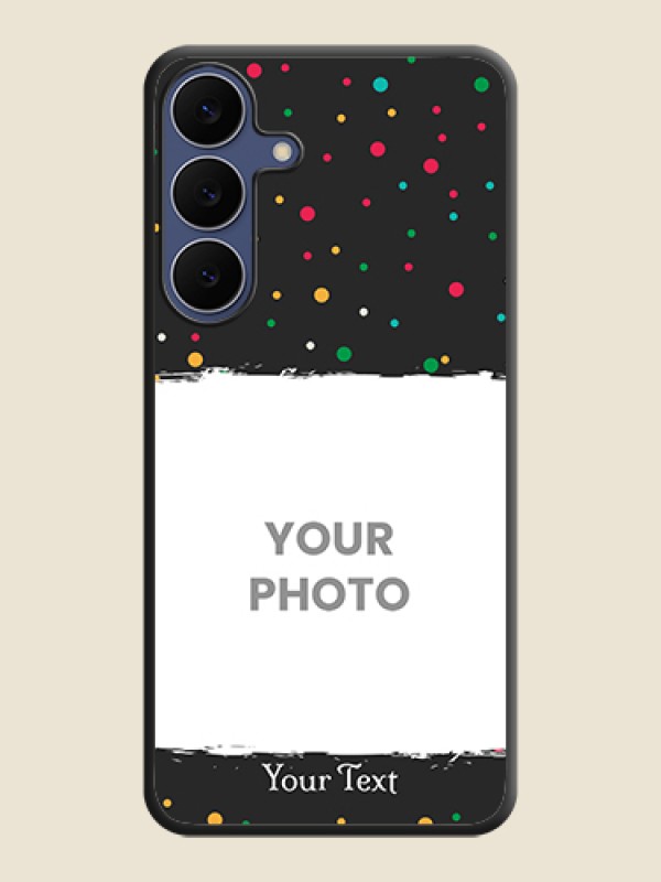 Custom Multicolor Dotted Pattern with Text On Space Black Custom Soft Matte Mobile Back Cover - Samsung Galaxy S25 FE 5G - alternate view