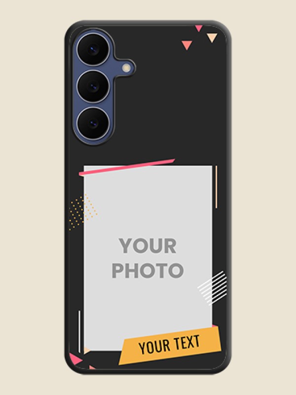 Custom Photo Frame with Triangle Small Dots on Photo On Space Black Custom Soft Matte Mobile Back Cover - Samsung Galaxy S25 FE 5G - alternate view