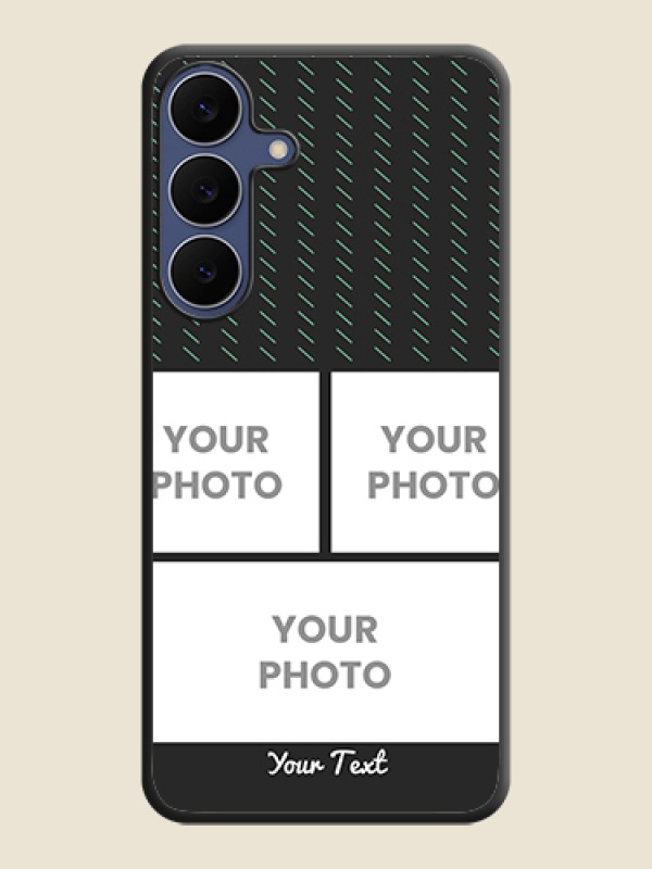 Custom Cross Dotted Pattern with 2 Image Holder On Space Black Custom Soft Matte Mobile Back Cover - Samsung Galaxy S25 FE 5G - alternate view