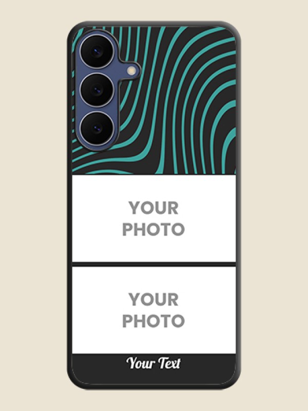 Custom Wave Pattern with 2 Image Holder On Space Black Custom Soft Matte Mobile Back Cover - Samsung Galaxy S25 FE 5G - alternate view