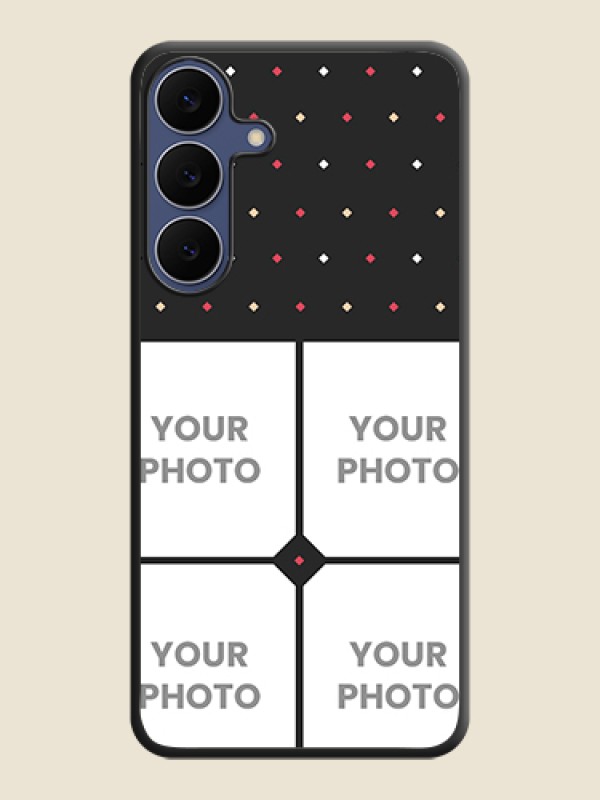 Custom Multicolor Dotted Pattern with 4 Image Holder On Space Black Custom Soft Matte Mobile Back Cover - Samsung Galaxy S25 FE 5G - alternate view