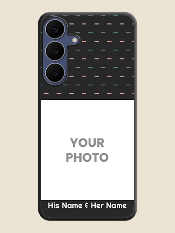 Custom Line Pattern Design with Text On Space Black Custom Soft Matte Mobile Back Cover - Samsung Galaxy S25 FE 5G - alternate view