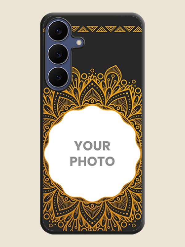 Custom Round Image with Floral Design On Space Black Custom Soft Matte Mobile Back Cover - Samsung Galaxy S25 FE 5G - alternate view