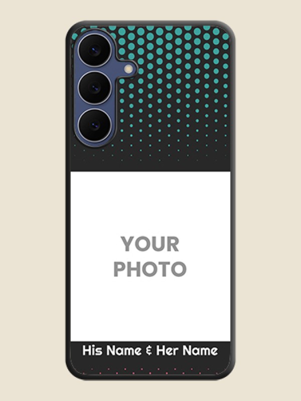 Custom Faded Dots with Grunge Photo Frame and Text On Space Black Custom Soft Matte Mobile Back Cover - Samsung Galaxy S25 FE 5G - alternate view