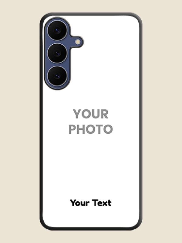 Custom Full Single Pic Upload With Text On Space Black Custom Soft Matte Mobile Back Cover - Samsung Galaxy S25 FE 5G - alternate view