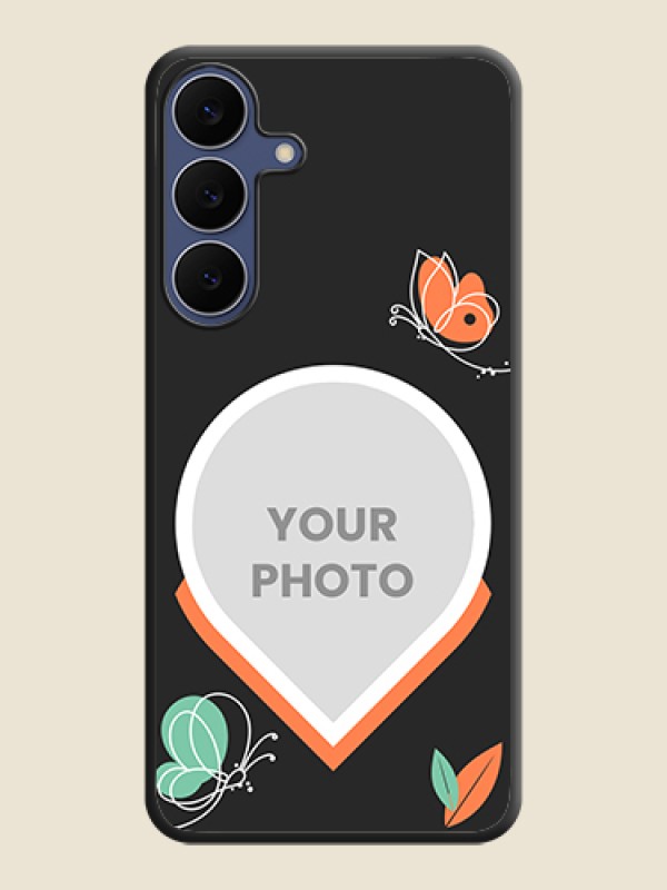Custom Upload Pic With Simple Butterly Design On Space Black Custom Soft Matte Mobile Back Cover - Samsung Galaxy S25 FE 5G - alternate view