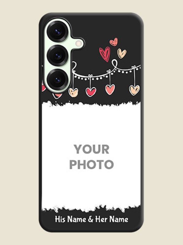 Custom Pink Love Hangings with Name On Space Black Custom Soft Matte Mobile Back Cover - Galaxy S25 Plus 5G - alternate view