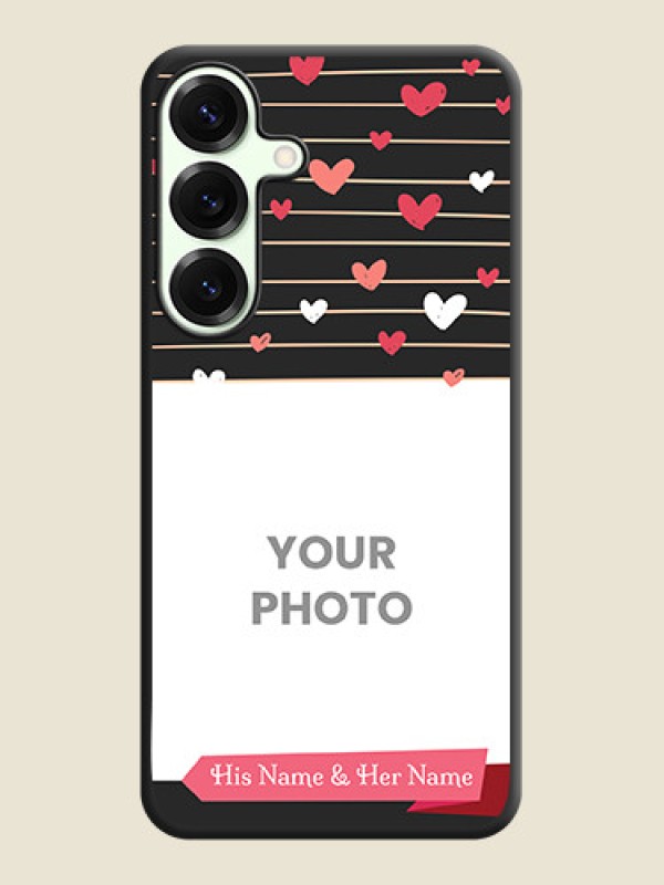 Custom Love Pattern with Name on Pink Ribbon on Photo On Space Black Custom Soft Matte Mobile Back Cover - Galaxy S25 Plus 5G - alternate view