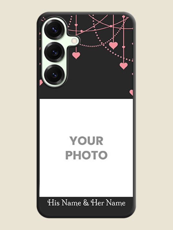 Custom Pink Love Hangings with Text On Space Black Custom Soft Matte Mobile Back Cover - Galaxy S25 Plus 5G - alternate view