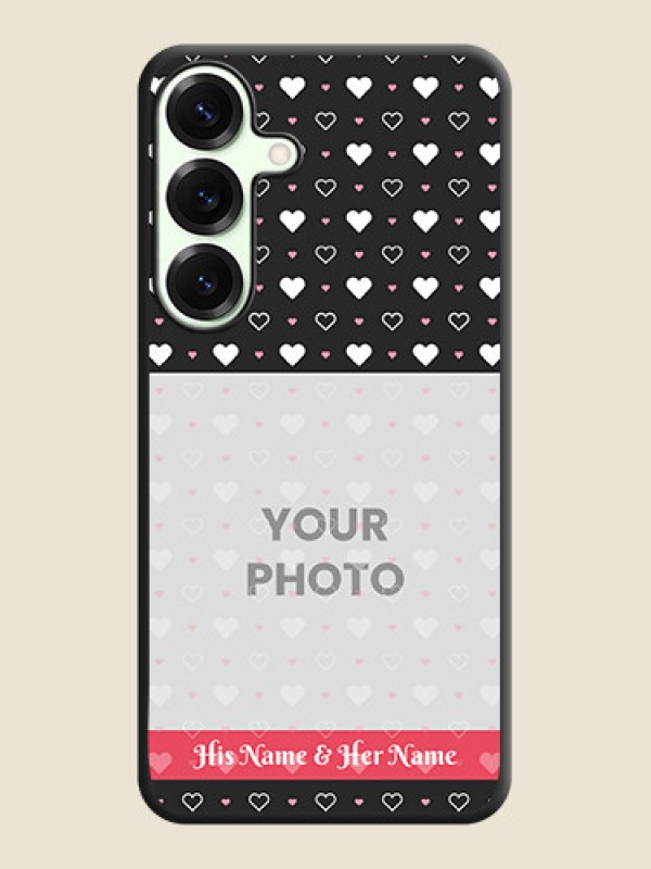 Custom White Color Love Symbols with Text Design on Photo On Space Black Custom Soft Matte Mobile Back Cover - Galaxy S25 Plus 5G - alternate view