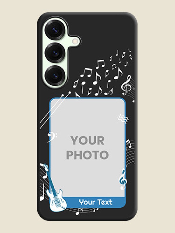 Custom Musical Theme Design with Text on Photo On Space Black Custom Soft Matte Mobile Back Cover - Galaxy S25 Plus 5G - alternate view