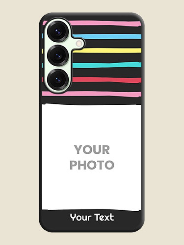 Custom Multicolor Lines with Image On Space Black Custom Soft Matte Mobile Back Cover - Galaxy S25 Plus 5G - alternate view