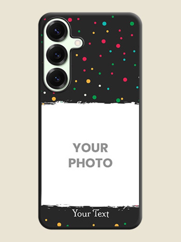 Custom Multicolor Dotted Pattern with Text On Space Black Custom Soft Matte Mobile Back Cover - Galaxy S25 Plus 5G - alternate view