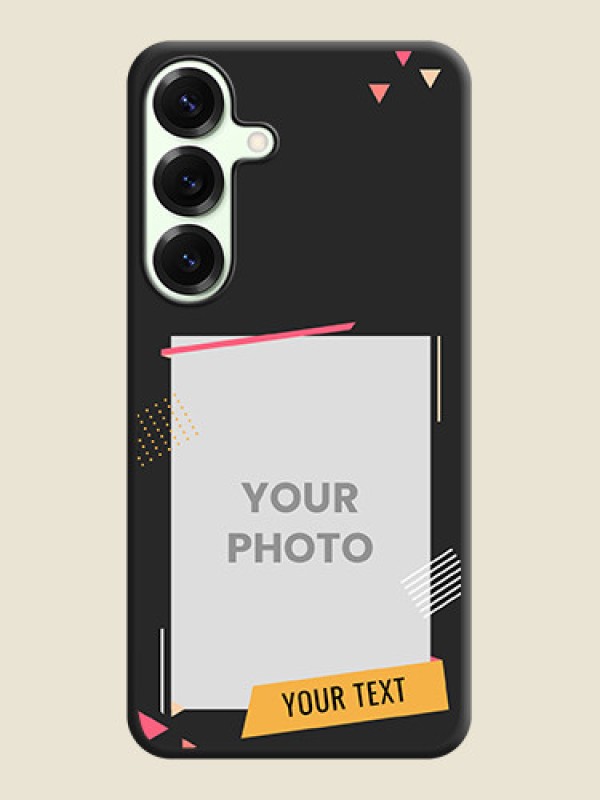 Custom Photo Frame with Triangle Small Dots on Photo On Space Black Custom Soft Matte Mobile Back Cover - Galaxy S25 Plus 5G - alternate view