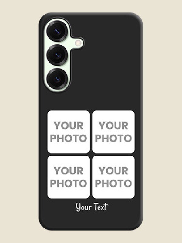 Custom Floral Art with 6 Image Holder on Photo On Space Black Custom Soft Matte Mobile Back Cover - Galaxy S25 Plus 5G - alternate view