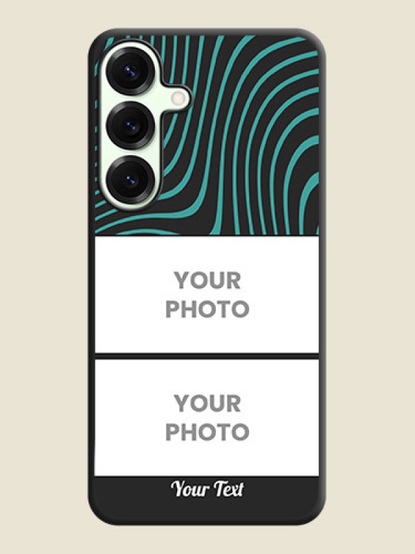 Custom Wave Pattern with 2 Image Holder On Space Black Custom Soft Matte Mobile Back Cover - Galaxy S25 Plus 5G - alternate view