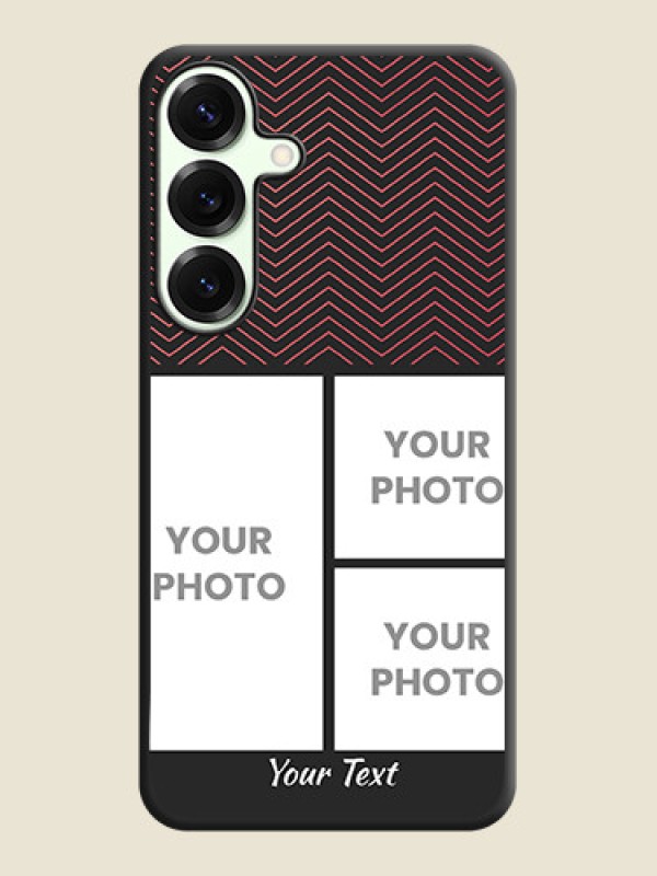 Custom Wave Pattern with 3 Image Holder On Space Black Custom Soft Matte Mobile Back Cover - Galaxy S25 Plus 5G - alternate view